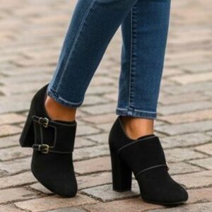 Tory Burch CARLEY Velvet Monk Strap Bootie Women Size 8